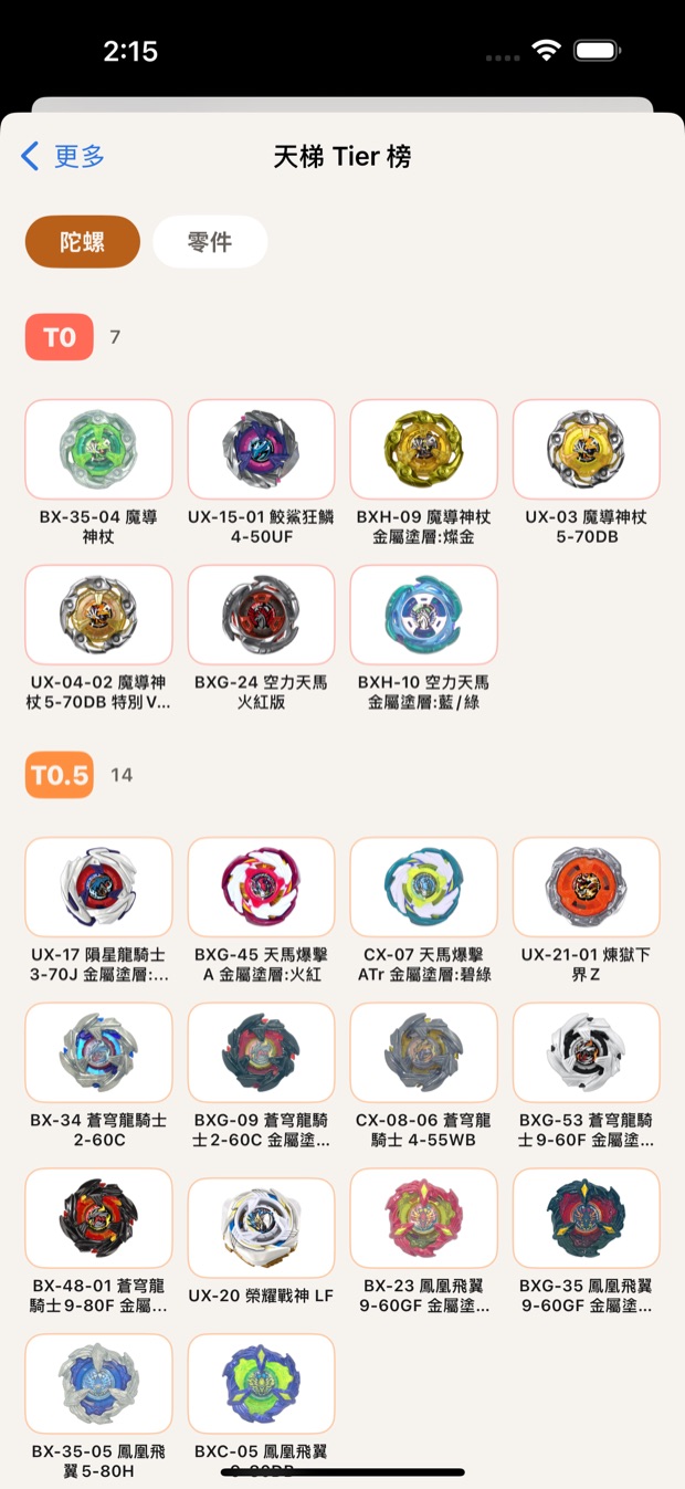 天梯 Tier board